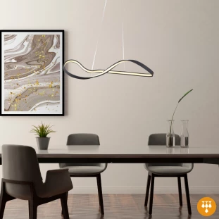 Pendente Flow Preto LED 30W Capa - Decor Lumen