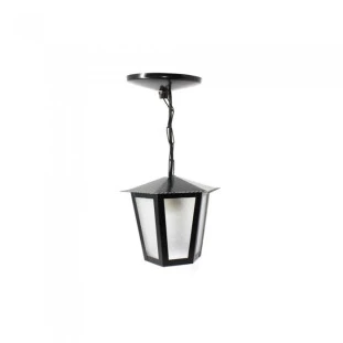 Pendente Colonial Sextavado Preto 34cm E-27