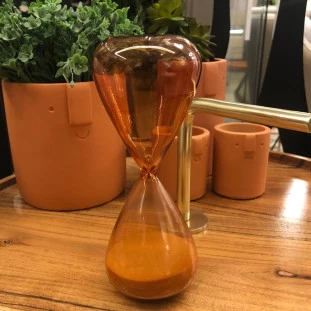 Ampulheta Em Vidro Laranja 15min