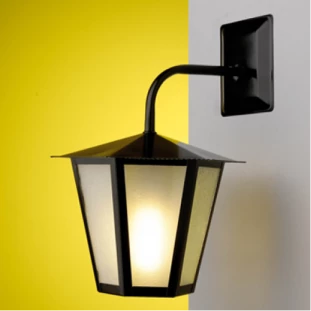 Arandela Colonial Sextavada Preta 35cm Ideal - L-3-B PT 