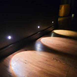 Mini Embutido Balizador de Parede com Alojamento Redondo com LED Integrado Branco