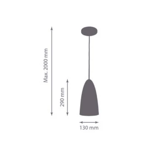 Pendente Preto Ø13cm 1xE27 - TKS PD1813PT