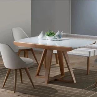 Mesa Elástica Ajustável Ella em Freijó C/Vidro 1,92cm- J.Marcon M2018-Padrão Site-decor Lumen 