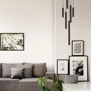 Pendente Lisse Preto Total 1x Mini Dicroica - New Line