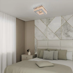 Plafon de Sobrepor Led 10w 3000K- 6000K Alumínio e Cristais - Linha Aliança - Capa - Secor Lumen