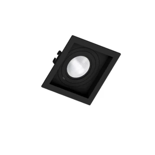 Spot de Embutir Preto Face Recuada 