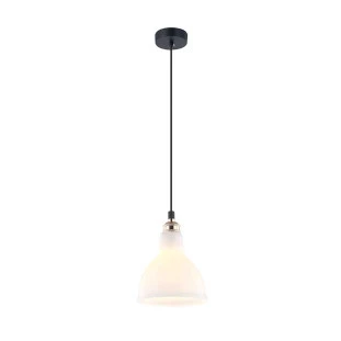 Pendente Preto Metal /Branco Fosco e Bronze Vidro