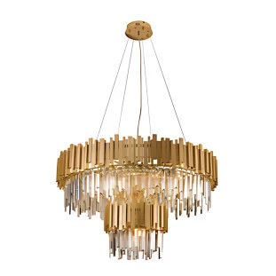 Luminária LED Carlota Metal Dourado e Cristal Halopin - Studioluce 