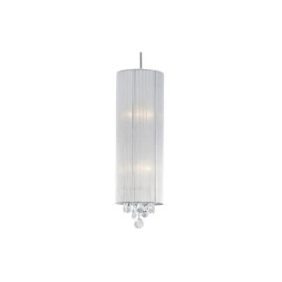 Pendente Silk Redondo Fio De Seda Prata Com Cristais