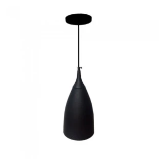 Pendente Milão Alumínio Preto c/ Branco 17cm 1xE27 - Caisma 3720