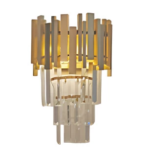 Arandela LED Carlota Metal Dourado e Cristal 2xG9 15x23x35cm - Studioluce 