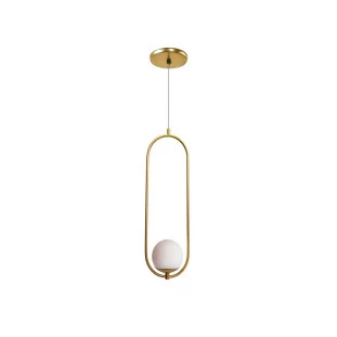 Pendente Dourado Fosco com Globo Branco H52cm  1xG9 - Old Artisan - PD 5364 DOU