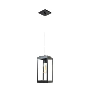 Pendente em Alumínio e Vidro Preto 1xE27 28 cm Linha Shine - Ideal 781VT-PT - Capa - Decor Lumen