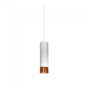 Pendente Viena Premium Alumínio Branco e Cobre 30cm H 1xE27 - Nobre 9553