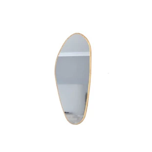 Espelho Prata Decorativo Forma Orgânica KENAN c/ Moldura Madeira LED (BRANCO QUENTE) 160cm- Fuzimoto -adrão capa site-Decor Lumen 