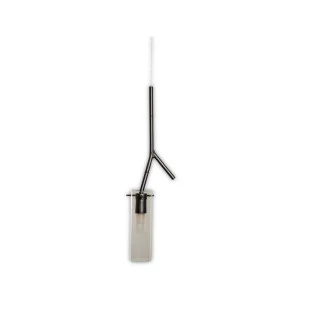 Pendente Bambu PT vidro e metal por Waldir Junior 1xG9 51cm - USINA 16065/15-Padrão Capa Site-Decor Lumen