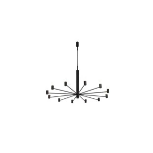Pendente Gino Preto Alumínio e Acrílico por Waldir Junior 12xG9 45cm - USINA 51055-12- Padrão Site -Decor Lumen 