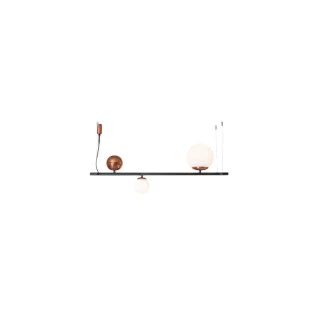 Pendente Organic Horizontal Preto e Cobre por Waldir Junior - Alumínio e vidro 2xG9 100cm-Padrão de site-Decor Lumen 