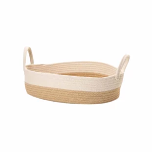 Cesto Em Corda de Algodão Branco e Bege 56cm - Mart 14311-Padrão capa site-Decor Lumen