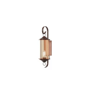 Arandela de Parede Externo Colonial Marrom Vidro Âmbar E-27 53cm- Ideal - Padrão Capa Site - Decor Lumen