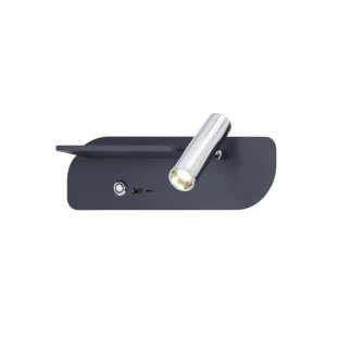 Arandela Cooper Grafite Spot LED Integrado 2W 3000K (branco Quente) USB/ Indução /USB-C -Mister LED SLED6102