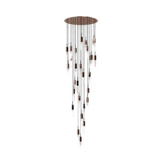 Pendente Alumínio e Cristal Rocha 30XMini GU10 9w Linha Felsen - Capa - Decor Lumen