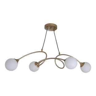 Pendente Vidro e Metal Dourado/Opalino 4-G9 25w Linha Alata - Capa - Decor Lumen