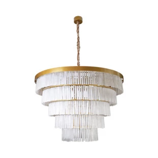 Pendente Dourado Alumínio e Cristal Rocha 27XE-14 Linha Felsen - ROCHA-120 - DNA Lustres - Capa - Decor Lumen