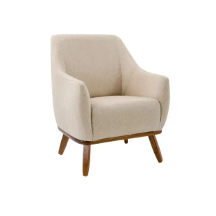Poltrona Decorativa La Paloma Branco- Combinare- Perfil - Decor Lumen 