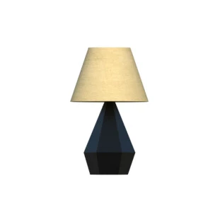 Abajur de Madeira Facetado Preto 60x40cm - 1E27 - 5314-PT Fox Lustres foto