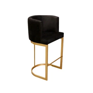 Banqueta Debora Slim 90cm Inox Dourado e Preto - Bel Metais-Padrão Capa Site-Decor Lumen 