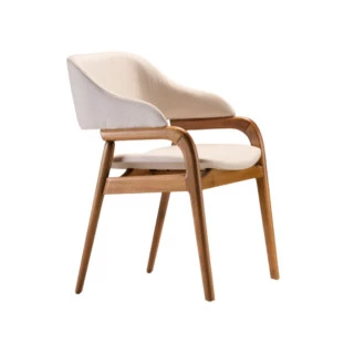 Poltrona Joana 80cm Madeira Maciça Champagne- Morada Decor M131