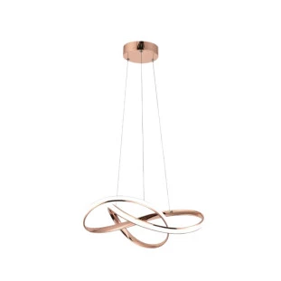 Lustre Pendente Moderno Gold LED 3em1 45W 50cm-NitroLuxL- Padrão Site-Decor Lumen 