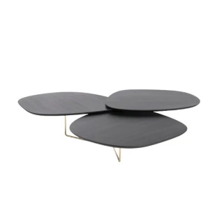 Mesa de centro Drie Preto Fosco em Aço- Artefama/moora 6483