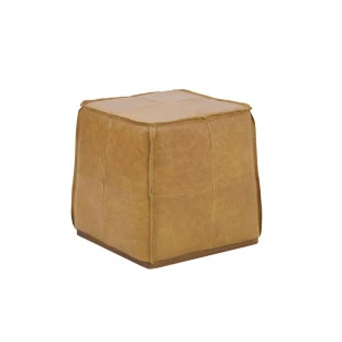 Puff Dallas em couro e madeira 51cm- Artefama-Padrão capa site-Decor Lumen 