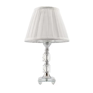 Abajur de Vidro e Metal 35cm Cúpula Branca - Uni Presentes (