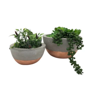 Cachepots Cimento e Cobre Rose 2.