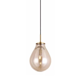 Pendente Caju Vidro Conhaque e Metal Bronze 1xE27 - Bella Iluminação