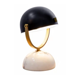 Abajur Branco e Preto Mármore e Metal 1xE27 Linha Chappie Coleção Transformar - Bella CHA1AB01BR031 - Capa - Decor Lumen