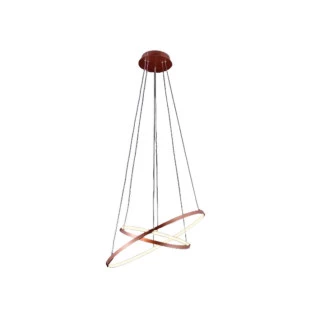 Pendente Dois Aros Metal e Silicone Bronze LED 3000K (Branco Quente)  Ø40/Ø60cm - Sindora  DCD015003