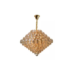 Lustre Pendente Diamond Cristal e Metal Hevvy