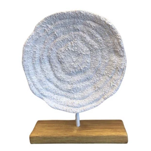 Escultura coral em Polirresina e Madeira 32x27x10 - Decor Lumen 19042