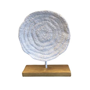 Escultura Coral em Polirresina Branca 26x6x19cm - Decor Lumen 19043