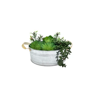 Cachepot de Metal Tira Dourada