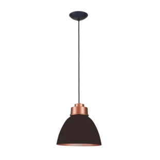 Pendente Alumínio Preto E Cobre Ø25cm New Industrial 1xE27- New Line SNT367PTCOCO