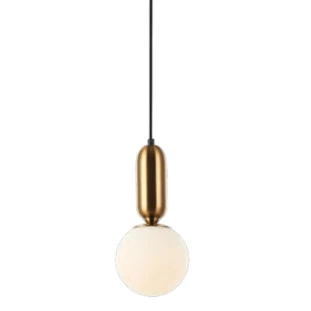 Pendente Metal e Vidro Bronze/Branco 1xE27 Linha Cuíca - Bella HL008S - Capa - Decor Lumen