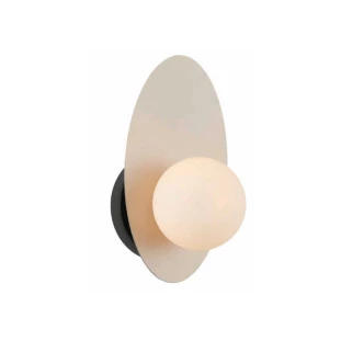 Arandela Ibira Metal e Vidro Preto e Dourado 1xG9 14x13x25cm - Bella Iluminação