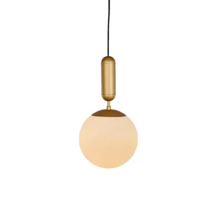 Pendente Capsule Big G Ø14cm com Globo Branco 1XG9 Metal Dourado- TKS Iluminação 1792  
