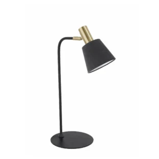 Luminária de Mesa Metal e Tecido Dourada/Preta 1xE14 Bivolt - Bella ME002 - Capa - Decor Lumen
