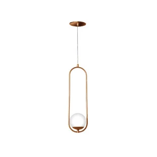 Pendente Cobre Fosco com Globo Branco H52cm  1xG9 - Old Artisan - PD 5364 CO